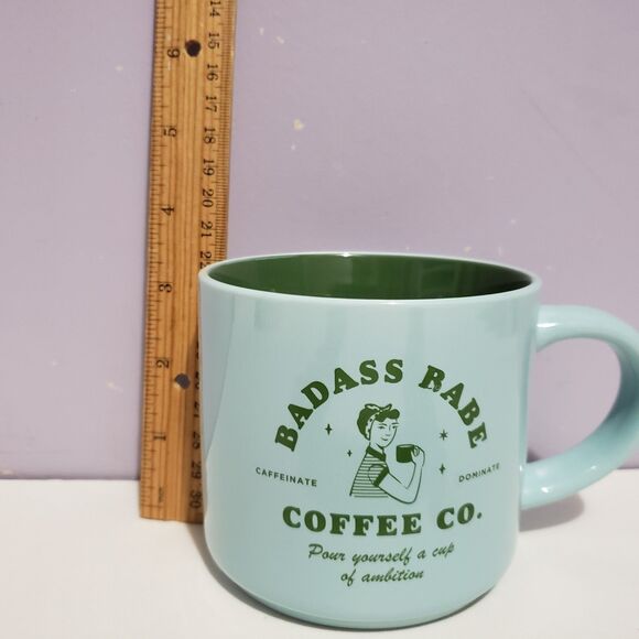 Elum Home Coffee Cup Mug Aqua Blue Green Large 3.25" × 3.25" - Picture 7 of 8